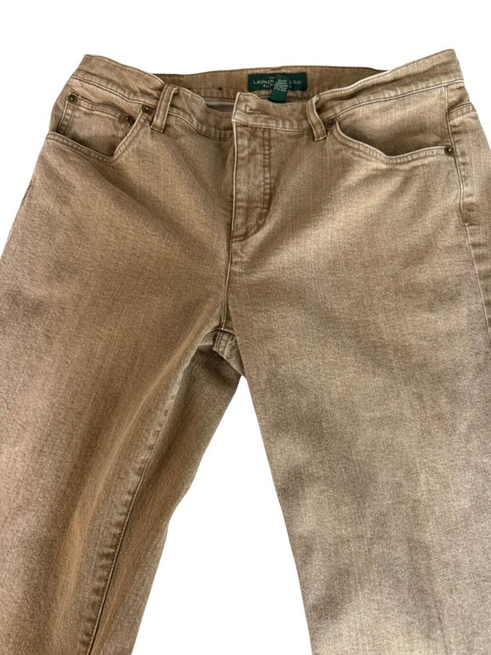 Lauren Ralph Lauren Khaki Straight Leg Jeans Size 12 - Picture 2 of 7